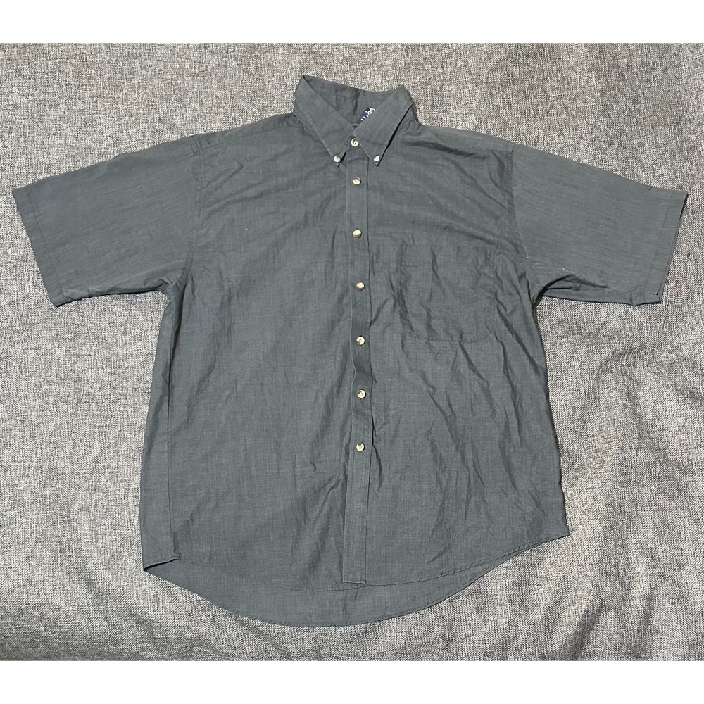 Puritan Men's Size M Solid‎ Gray Short Sleeve Shirt